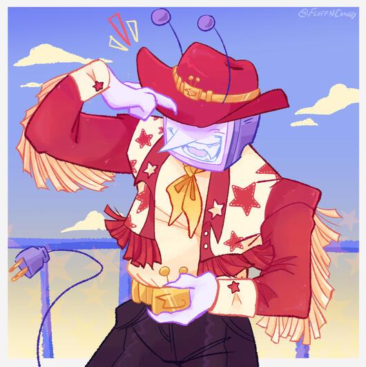 "Cowboy Time!" September 2025. Deltarune Fanart. Created in Clip Studio Paint.